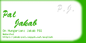 pal jakab business card